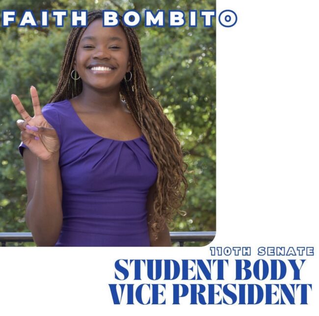 Bombito hopes to create more conversation between organizations, fund more organizations and improve counseling services on campus.