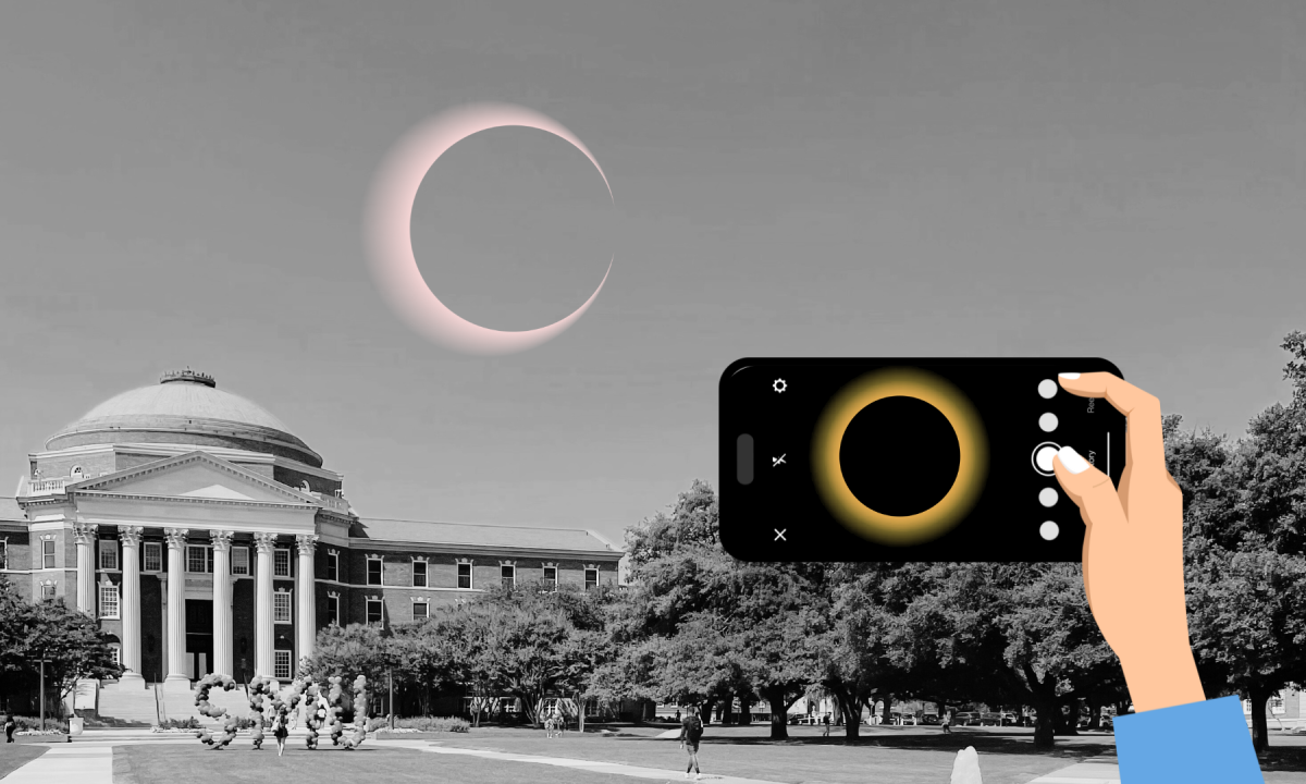 Make sure to protect your camera and eyes from the solar eclipse. (Design by Elizabeth Guevara)