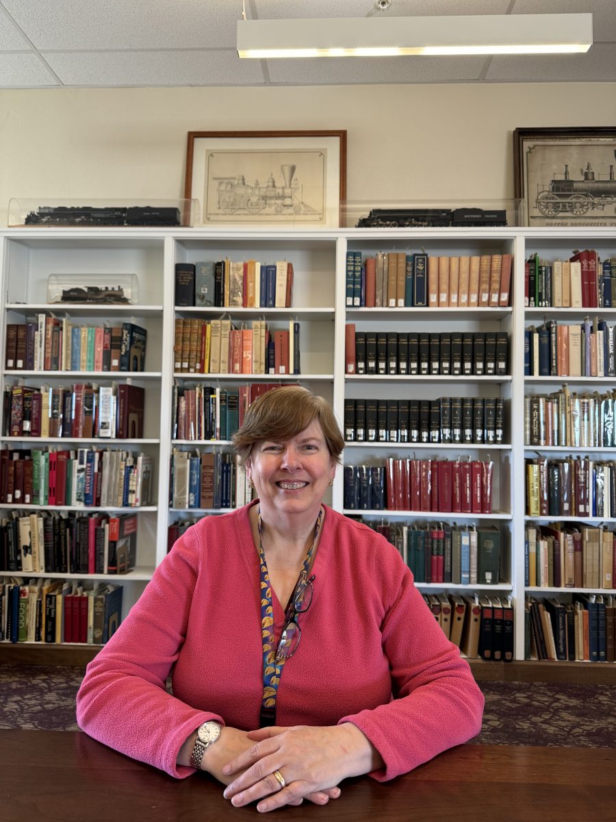 Joan Gosnell in the Degolyer Library, Feb.14, 2024. 