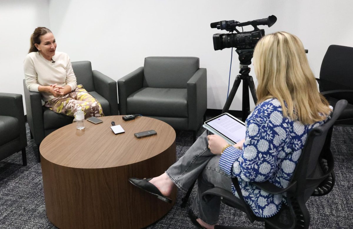 Daily Campus Photo Editor Chloe Casdorph interviews Cynthia Rowley at SMU in Dallas, Texas on October 22, 2024.