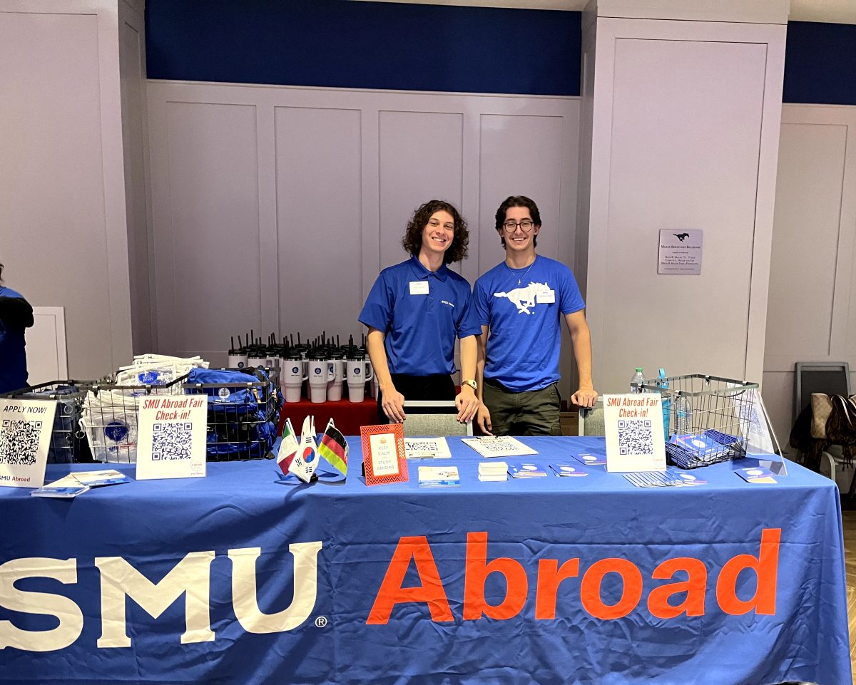 Representatives working at the SMU Abroad Fair.