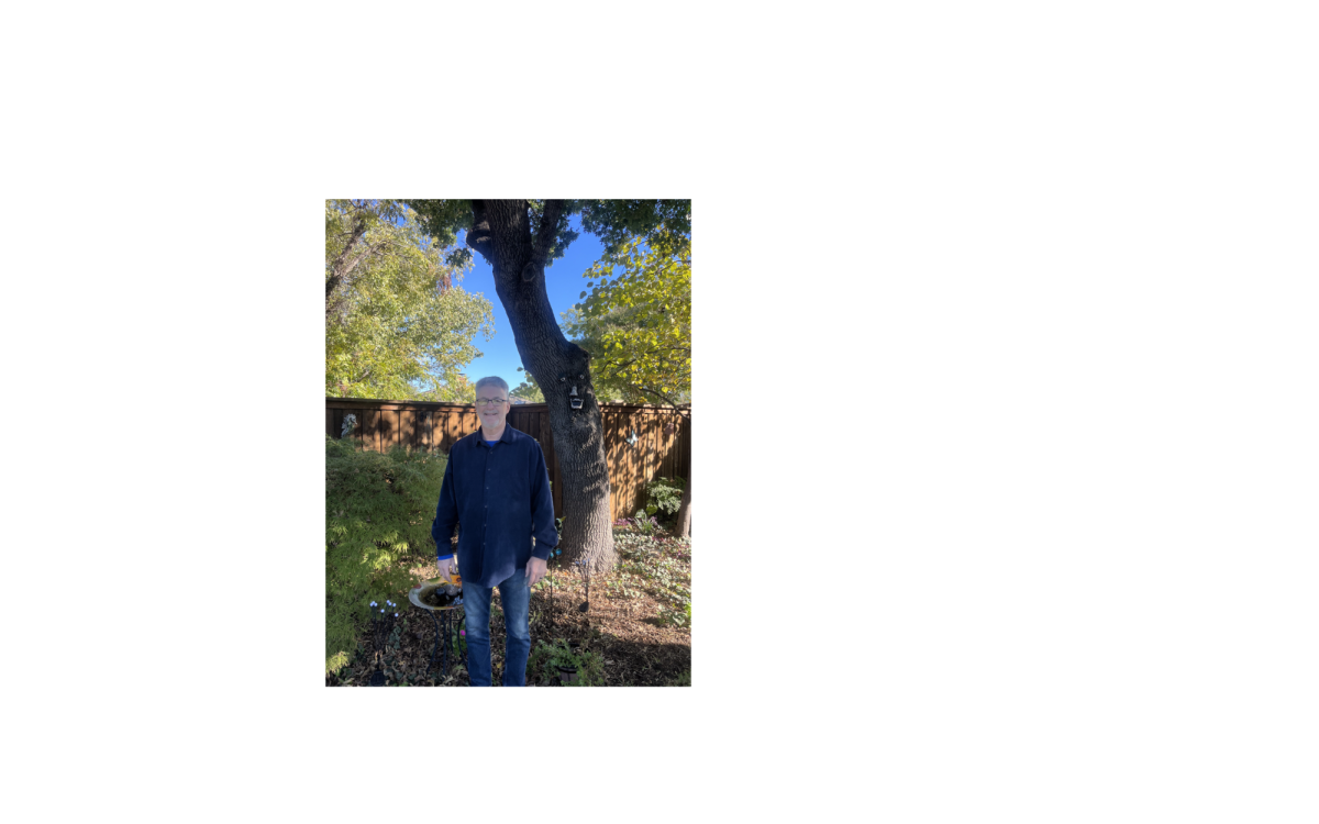 Kevin Dilliard poses next to his Japanese maple in his home garden.