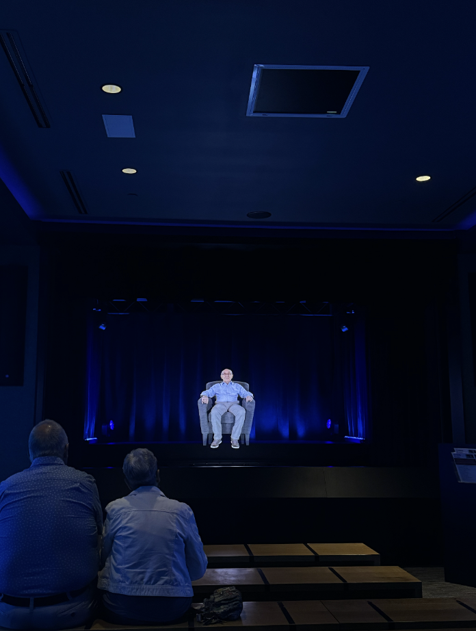 Max Glauben’s hologram lecture at the Dallas Holocaust and Human Rights Museum. 
