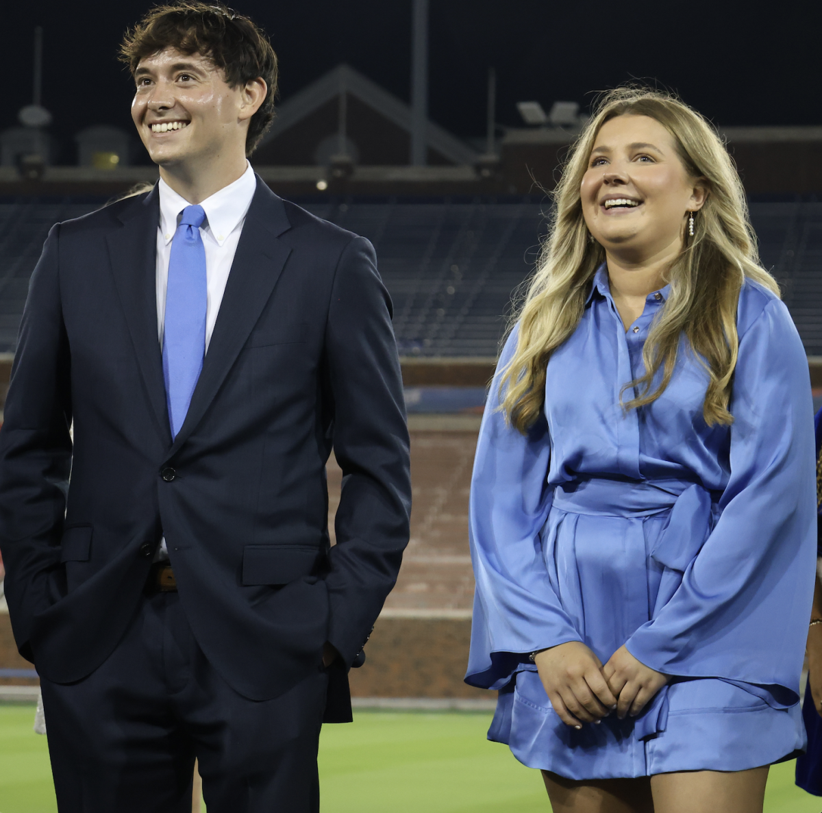 Alpha Delta Pi’s Emma Marshall and Delta Sigma Phi’s Preston Zeigler are chosen as their organizations' homecoming royalty candidates for Rock the Vote in Dallas, Texas, on Oct. 27, 2025. 