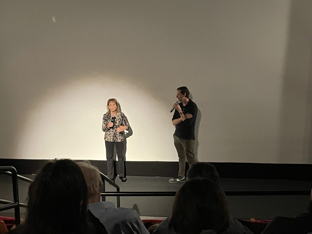 Arlene Sidaris speaks on the production process of Malibu Bay Films and answers questions from the audience at the special screening of “Picasso Trigger.” 