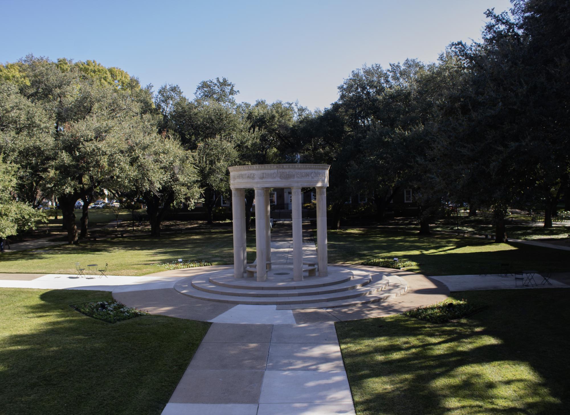 The Tempietto, constructed in honor of Umphrey Lee, has stood at the center of the Law Quad since 1959.