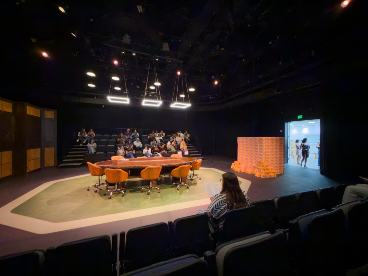 "The Antipodes" set in the Margo Jones Theater at the Owen Arts Center.